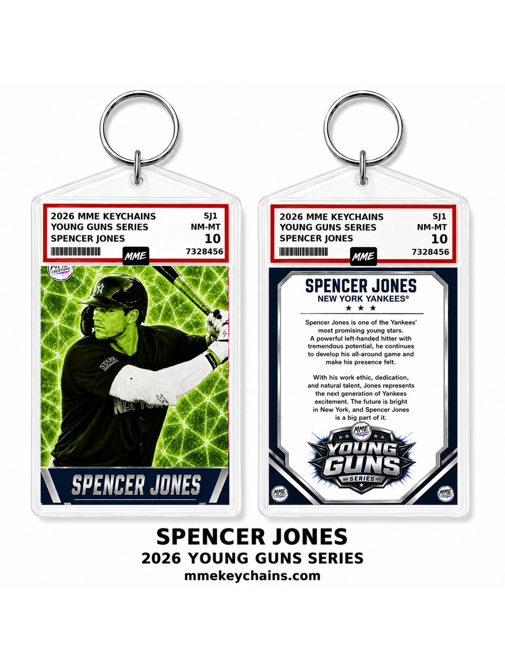 4269 Spencer Jones Young Guns Series Hand Made Acrylic Photo Keychain Green Ice2
